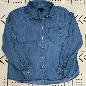 Banana Republic - Women Blue Jean Button Down Shirt Size Petite Small